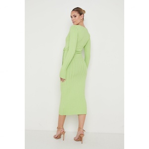 Nouvelle robe pour femme, design automnal, col en V, bretelles latérales, longueur mi-longue - Product Image 5