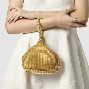 Sac de soirée pour femme, nouvelle collection, pochette élégante, doublure polyester, fermeture éclair étanche ornée de diamants, bandoulière en corde, idéal pour les banquets et comme sac cadeau. - Product Image 3