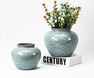 Jarrón de Cerámica Art <span class=keywords><strong>Deco</strong></span> con Esmalte Agrietado y Diseño de Granos de Fresa, Decoración Contemporánea para el Hogar, Opciones de Varios Tamaños, Color de Granos Intercambiable - Product Image 6
