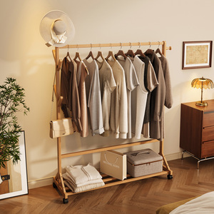 <b>Clothes</b> <b>Rack</b> Bamboo Floor Standing Portable Multi Functional Storage For Bedroom Living Room Coat Hat Organizer - Product Image 1