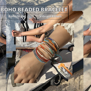 Bracelet d'amitié punk fait main en perles, ethnique et coloré, avec breloque en perles de rocaille, unisexe, idéal pour la plage ou comme cadeau – Grande Vente - Product Image 6