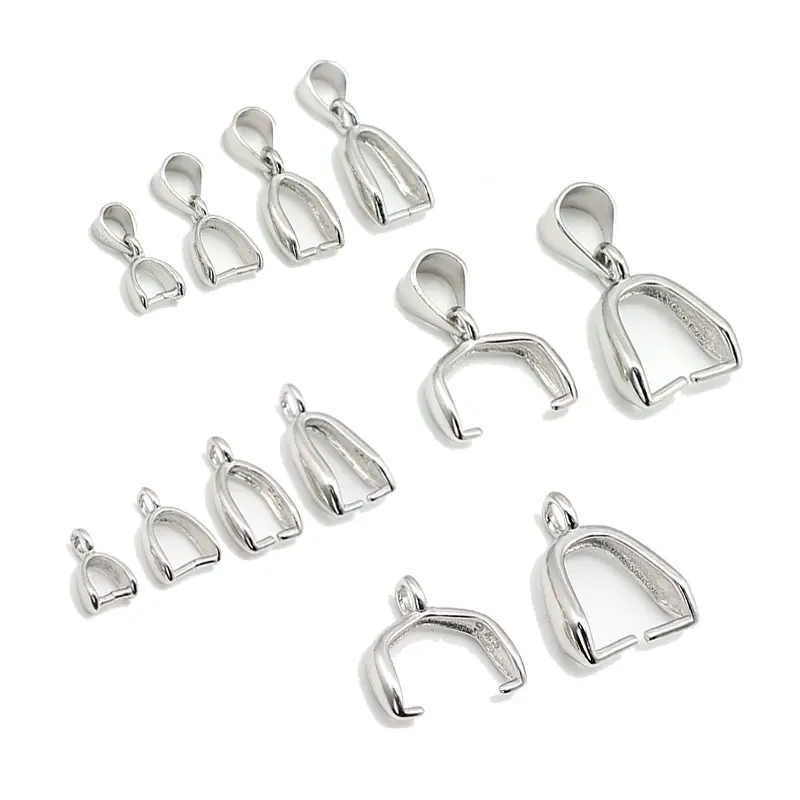 Wholesale 925 sterling silver clasp pendant bails pinch bails for DIY necklace earring accessory