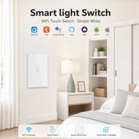 Interrupteur mural intelligent Wi-Fi et BLE double mode US, 1/2/3/4 gangs, panneau tactile avec fil neutre, compatible avec l'application Tuya Smart Life