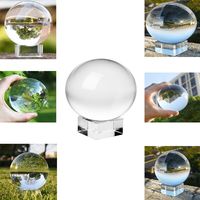 Boule de cristal K9 transparente avec support, accessoire pour objectif photo, gravée au laser, boules décoratives Feng Shui pour des prises de vue magiques et des cadeaux