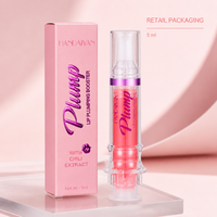 Gloss repulpant hydratant pour les lèvres, volume, marque privée, végétalien, imperméable, tube seringue, brillance miroir, 5ml pour kit de maquillage professionnel