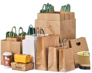 Bolsas de Papel Kraft, Estilo Navideño, con Estampado de Árbol de Navidad, para las Fiestas - Product Image 4