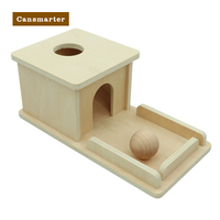 Jouet Montessori Boîte de Permanence des Objets avec Plateau en Bois, Jouet Éducatif, Jouet d'Apprentissage, Couleurs Primaires en Bois
