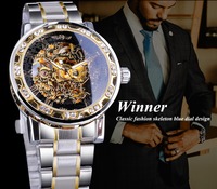 Reloj de Pulsera Mecánico Automático Winner 1089 con Función Tourbillon, Fase Lunar Luminosa, Elegante y Multifuncional
