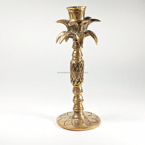 Objet de table en forme de fleur plaqué or exquis en métal avec support enduit noir parfait décor de salon élégant pièces d'accent - Product Image 6