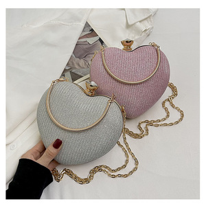Luxury Diamond Dinner <strong>Clutch</strong> <strong>Bag</strong> Purses Latest Popular <strong>Peach</strong> Heart Crossbody Tote Evening <strong>Bags</strong> for Women Party Accessory - Product Image 2