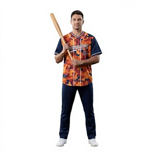 Maillot de baseball 100 % polyester personnalisé avec numéro, manches courtes, col imprimé par sublimation, coupe régulière, léger et à séchage rapide - Product Image 1