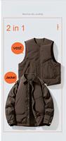 Manteau d'hiver convertible 3-en-1 personnalisé pour hommes vêtements de randonnée en plein air avec gilet détachable et veste bouffante chauffante à bulles