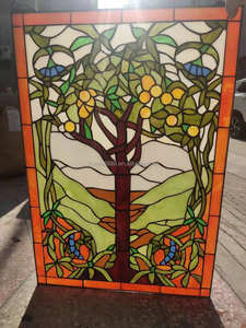 Bloc de vitrail Tiffany personnalisé motif pommier, solide, pour porte, fenêtre, cloison, décoration murale, éclairage - Product Image 5