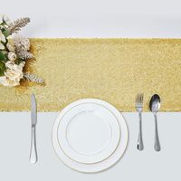 Chemin de table à paillettes or argent chemin de table à manger à paillettes pour anniversaire mariage vacances célébration fête fournitures décorations