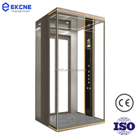 Ascenseur panoramique transparent à cabine en verre pour maison, 5 étages, en acier inoxydable, directement de l'usine