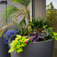 Pots à fleurs modernes en aluminium les plus vendus, grands bacs rectangulaires d'extérieur, revêtement époxy, trou de drainage, durables, pour la maison et le balcon