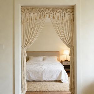 <span class=keywords><strong>Rideau</strong></span> en coton tissé à la main de style bohème, <span class=keywords><strong>rideau</strong></span> de séparation romantique nordique, anniversaire, écologique, maison, hôtel, B&B, porte, intimité - Product Image 3
