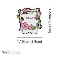 Vente en gros 3 styles de chiens blancs mignons cartoon lignes simples pour chiots sac à dos capes chapeau vêtements bouton insigne épingle de revers