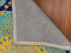 พรมขนแกะแบบถักมือลายดอกไม้สีฟ้าและเหลืองพรมอินเดียแบบกองสูงกันไฟฟ้าสถิตสำหรับห้องนั่งเล่นและห้องนอน - Product Image 5