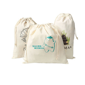 Lower MOQ Cotton Gift Recyclable Dust Bag Natural Recyclable Custom Logo Printed Shoe Drawstring Pouch Gift Package Pouch - Product Image 6