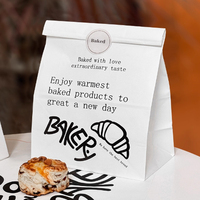 Sacs personnalisés écologiques en papier kraft blanc pour boulangerie-pâtisserie