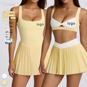 Gaun Yoga Satu Potong Model Dua Bagian untuk Kebugaran, Tenis, dan Gym - Product Image 1