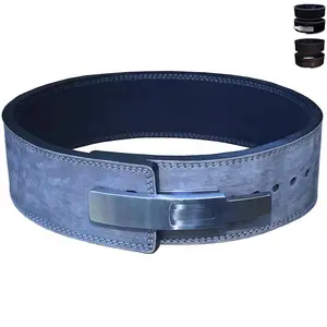 MKAS Stainless Steel Lever Weightlifting Belt Buckle Gym 13Mm Training Belt Leather Weight Lifting Powerlifting Belt