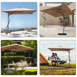 2025 su misura Heavy Duty giardino esterno parasole manuale ascensore solare Cantilever Patio mercato ombrello luci Led con <span class=keywords><strong>logo</strong></span> - Product Image 6