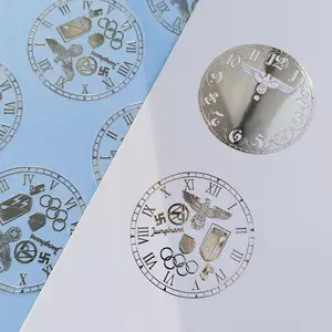 Adhésif mince Plaque Chromée 3D Cadrans de Montre Cadran Logo Personnalisé Étiquette Autocollant En Métal Nickel Pour Sacs À Main