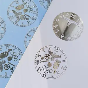 Thin adhesive Chrome Plate 3D Watch Dials Dial Custom Logo Label Nickel Metal Sticker For Handbags