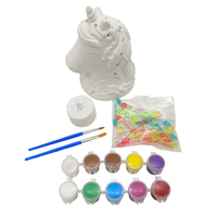 Elsas Lukisan Mewarnai 3d Mainan Unicorn Set Warna-warni Pelangi Kecil Yang Lucu Pony Plaster Figurine Cat Anak-anak