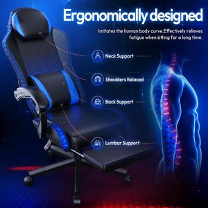AJUNION Massage Gaming Chair 400lbs Pocketvering Computer Gaming Chair Ergonomische Lumbale Racing Gaming Chair Hoge-Dichtheid Schuim - Product Image 4