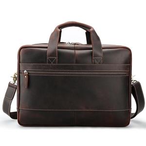 Bolso de mano Vintage para hombre de cuero genuino <span class=keywords><strong>15</strong></span>,<span class=keywords><strong>6</strong></span> pulgadas de maletín Portátil Bolsa - Product Image 4