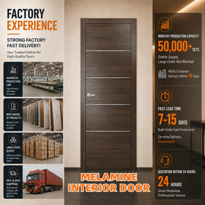 Pintu Interior HDF Melamin Pabrik Cina, Pintu Kayu Ukuran Khusus untuk Kamar Hotel, Kantor, dengan Kusen dan Perlengkapan Pintu - Product Image 2