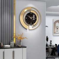 Reloj de Pared de Metal y Vidrio de Alto Brillo de 45 cm para Decoración del Hogar, Reloj de Cuarzo Moderno y Silencioso para Sala de Estar, en Venta, Dropshipping DDP