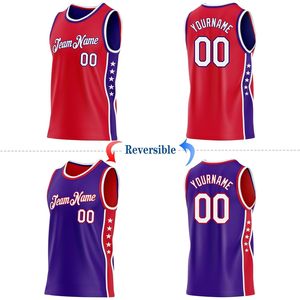 Conjunto de camiseta y pantalones cortos de baloncesto reversibles personalizados, uniformes de equipo transpirables sublimados unisex para adultos con nombre personalizado y - Product Image 2