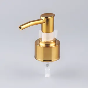 จีนโรงงานเครื่องสำอาง28/410โลชั่นปั๊มพลาสติก Hand Soap Dispenser Golden Electroplate เงินโลชั่นปั๊ม