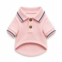 Polo pour chien en maille piqué respirante, mélange de coton, t-shirt pour animal de compagnie à manches courtes avec col, vêtement d'été