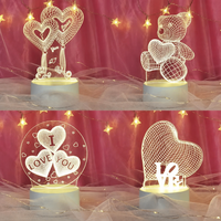 Lampe d'illusion 3D Licorne LED créative, alimentée par USB, en acrylique blanc, avec animation, thèmes Amour, Noël, Cheval, Football, pour salon