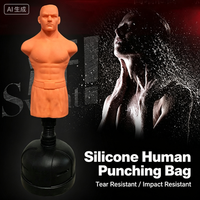 Mannequin de boxe autoportant réglable en hauteur, en silicone, en forme humaine, sac de sable pour MMA, kickboxing, fitness à domicile