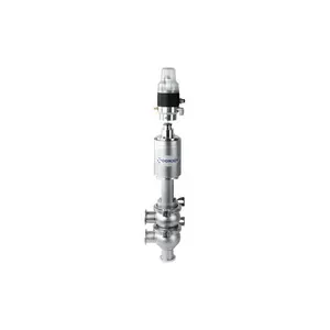 DONJOY pneumatic double seat divert seat valve stainless steel valve with position feedback