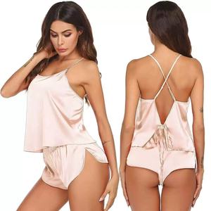 Conjunto de Pijama de Satén con Estampado Animal para Mujer, Camisón Casual Elegante de Lujo con Cuello en V y Bordado - Product Image 5