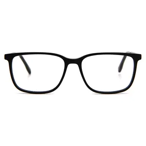 Wenzhou Premium Acetate Rectangle Eyewear Frames In Flexible Springs European Standard Blue Light Filter Glasses