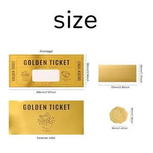 Surprise Gold Scratch Label Golden Card Ticket Loterij Voucher Papier Kras Off Kaart Met Enveloppen En Krassen Van Stickers