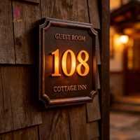 Plaques d'adresse gravées sur mesure, style rétro en bronze, pour porte, café, école, boutique, hôtel, collège – Fournisseur fabricant