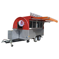 Camion de restauration mobile commercial, camion de crème glacée, de café, de hot-dogs, de snacks, remorque de traiteur, forme ronde, alimentation intégrée