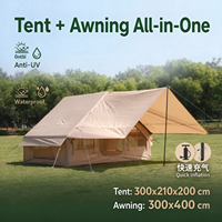 Tenda Kemping Tiup Oxford Fabric 2-in-1 Anti Angin Anti Badai dengan Pompa Elektrik