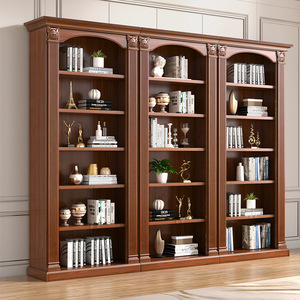 Estantería de madera maciza americana, combinación gratuita, estantería sin fin, estante de almacenamiento para sala de estar, suelo, estudio, estantería, exhibición - Product Image 1
