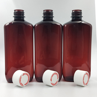 Bouteilles en PET ambrées de 16 oz (500 ml) avec bouchon à vis, contenants liquides