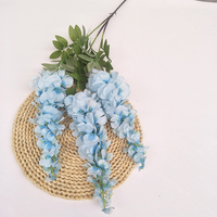 NINI Fleurs de glycine artificielles en soie à trois branches pour décoration de mariage, fleurs de glycine suspendues en soie